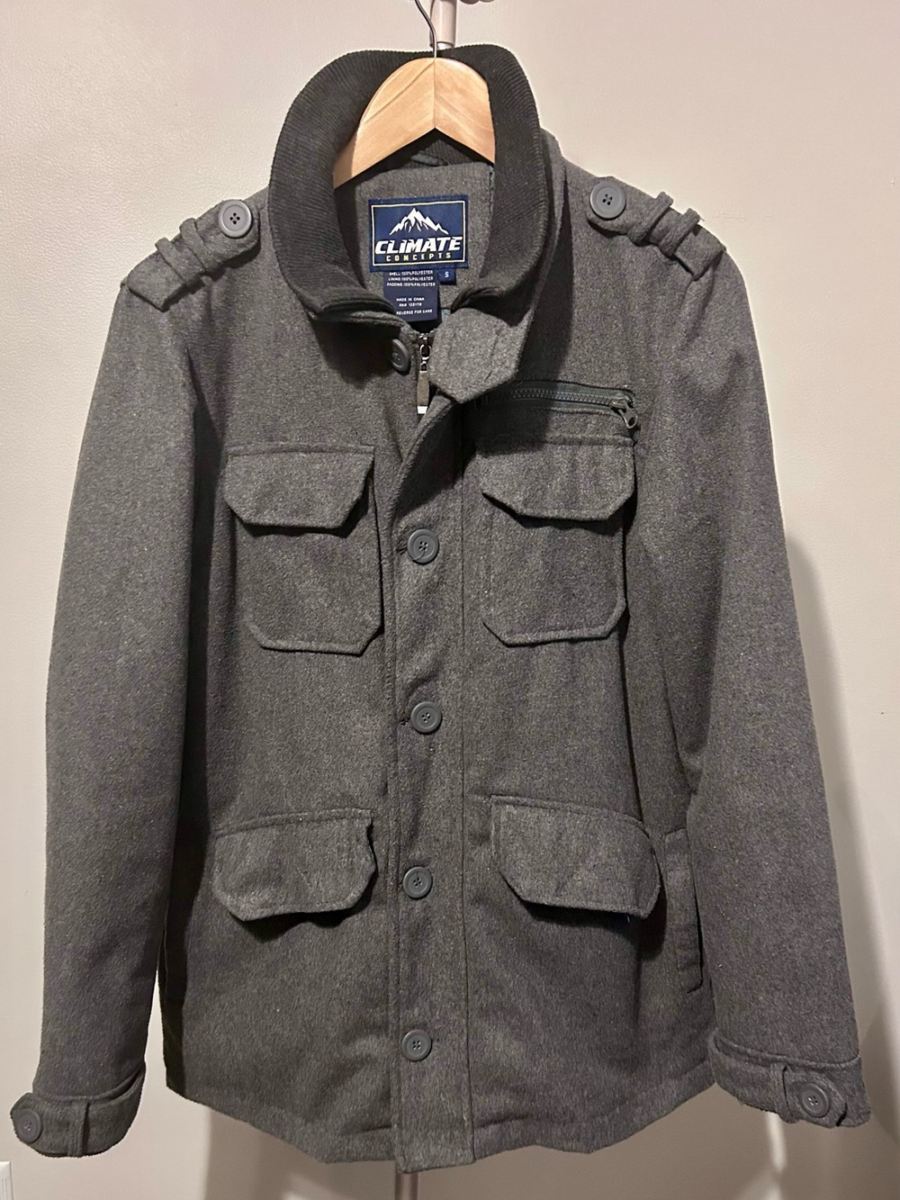 Men's Gray Military-Style Jacket